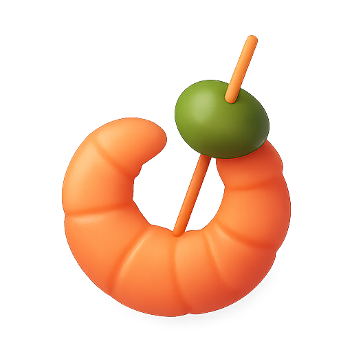 Shrimp, appetizer, 3d icon