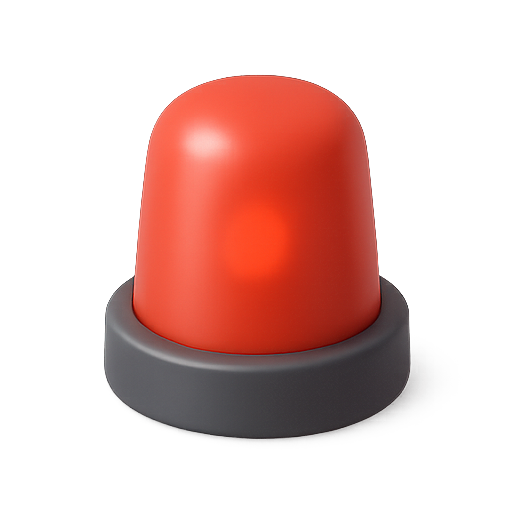 Alert, emergency, red icon