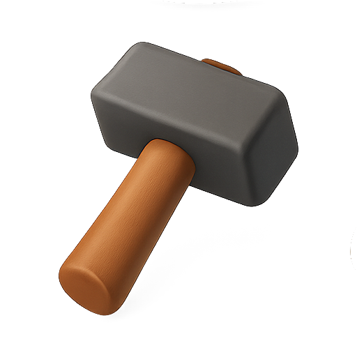 Hammer, tool, 3d model icon