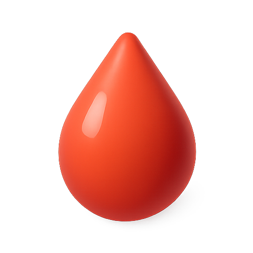 Drop, red, 3d icon
