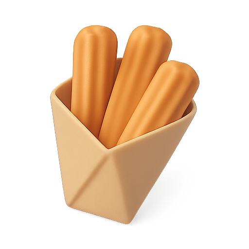 Food, fries, 3D icon