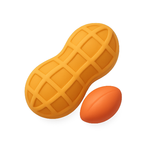 Peanut, orange, rubber icon