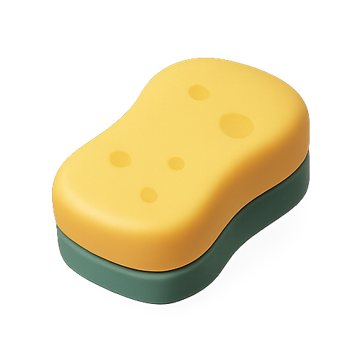 Sponge, 3d, rendering icon