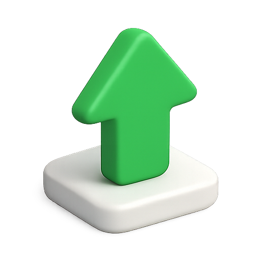 Arrow, green, upward icon