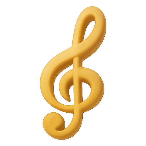 Music, treble clef, 3d graphic icon