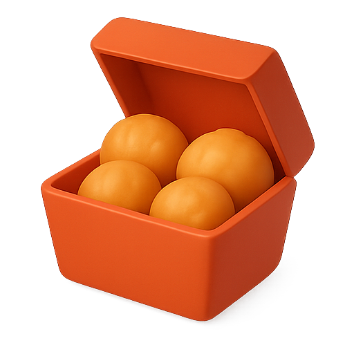 3d, orange, container icon