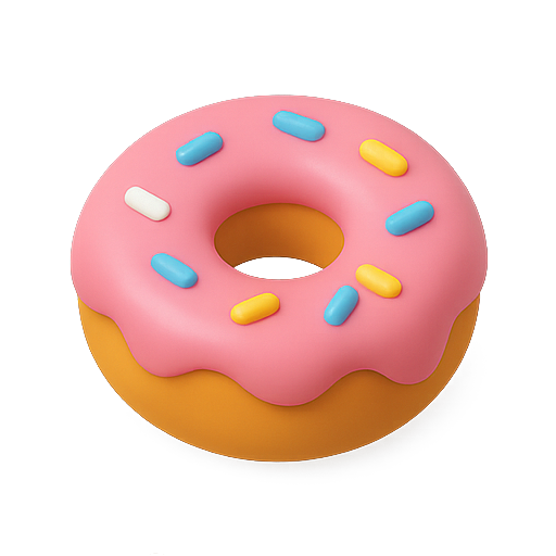 Donut, sprinkles, 3d icon