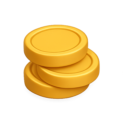 Coins, stacked, 3d icon