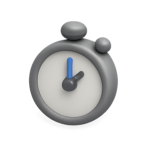 Stopwatch, timer, 3d icon
