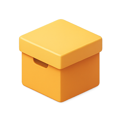 Box, 3d, yellow icon