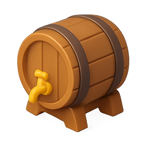 Barrel, wood, container icon