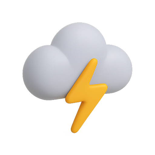 Cloud, lightning, 3D icon