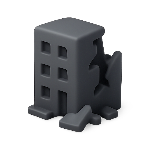 Building, 3d, gray icon