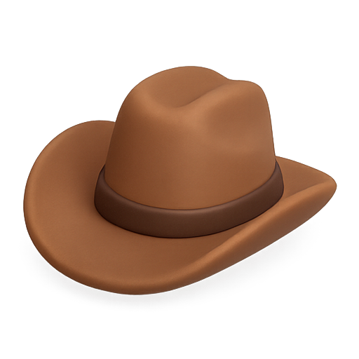 Cowboy hat, brown hat, western style icon