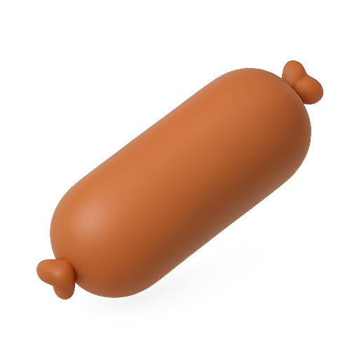 Sausage, 3d, model icon