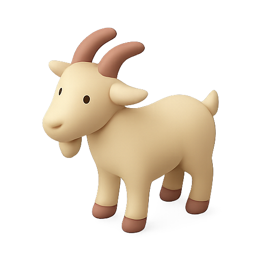 Goat, 3d, animal icon