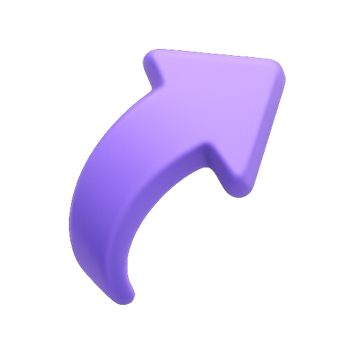 3d, arrow, purple icon