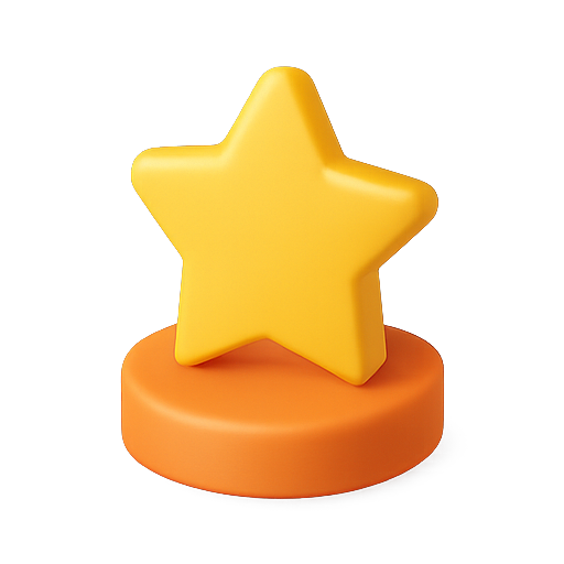 Star, 3d, yellow icon