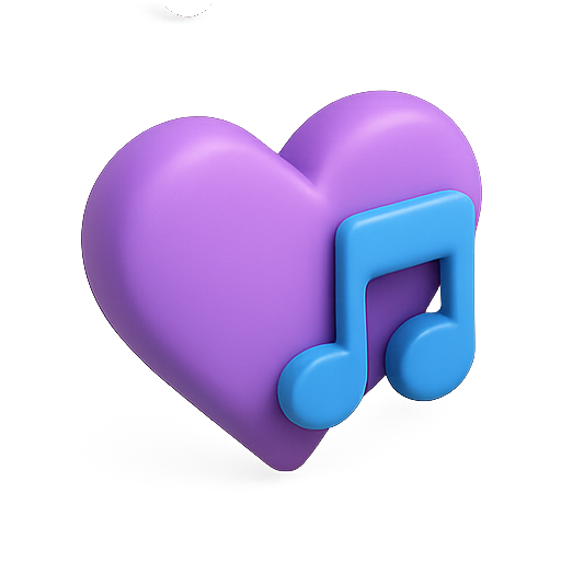 Heart, music, love icon