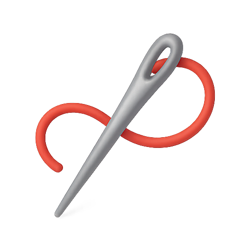 Needle, thread, sewing icon