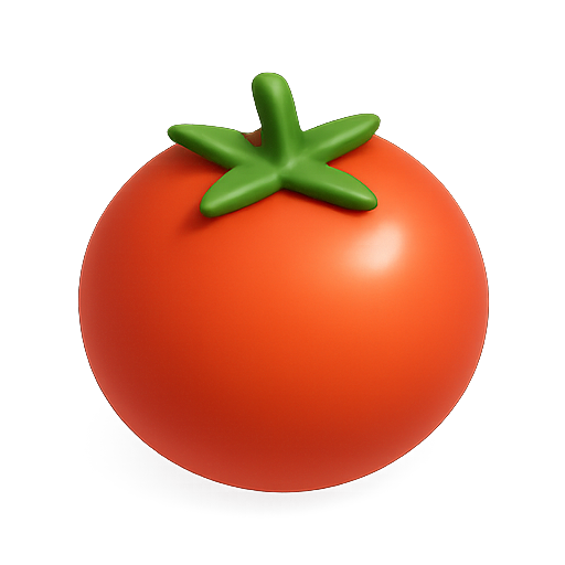 Tomato, vegetable, 3d model icon