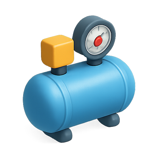 Compressor, 3d model, tool icon