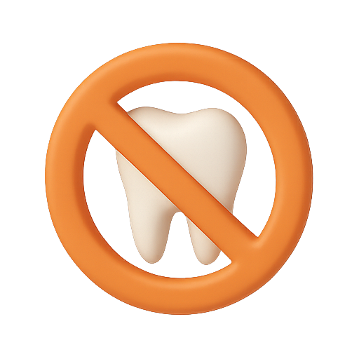 No, tooth, dental icon
