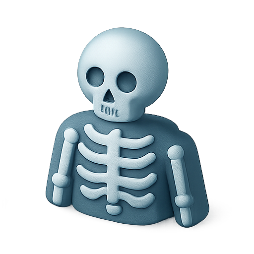 Skeleton, 3d model, toy icon