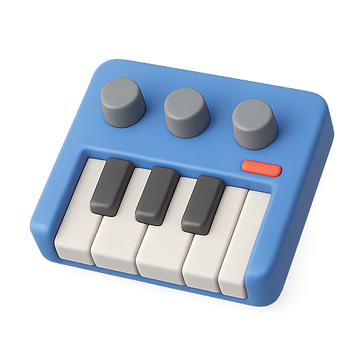 Keyboard, toy, music icon