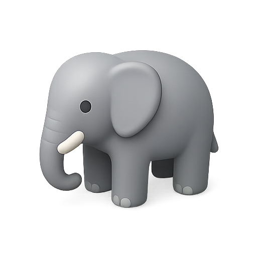 Elephant, 3d, animal icon