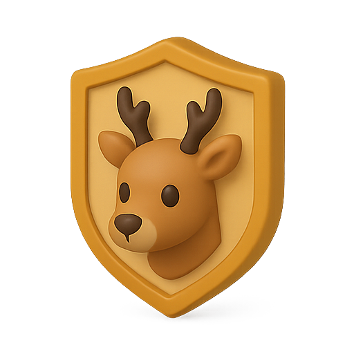 Deer, shield, animal icon