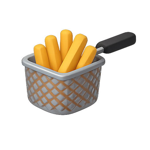 French fries, food, cooking icon