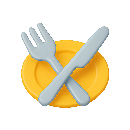 cutlery, plate, food