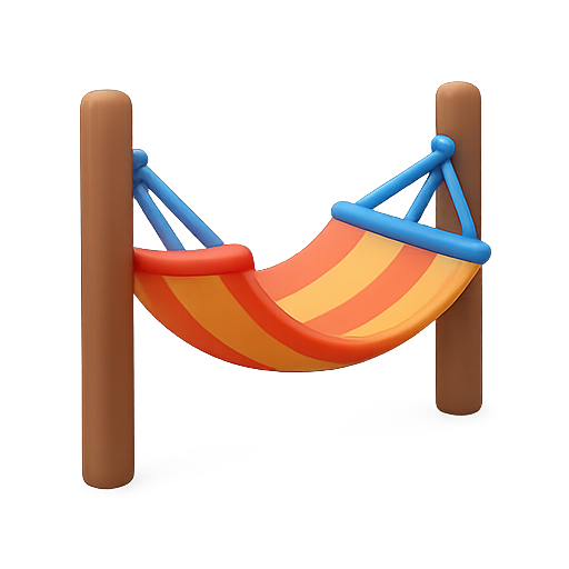 Hammock, 3d, summer icon