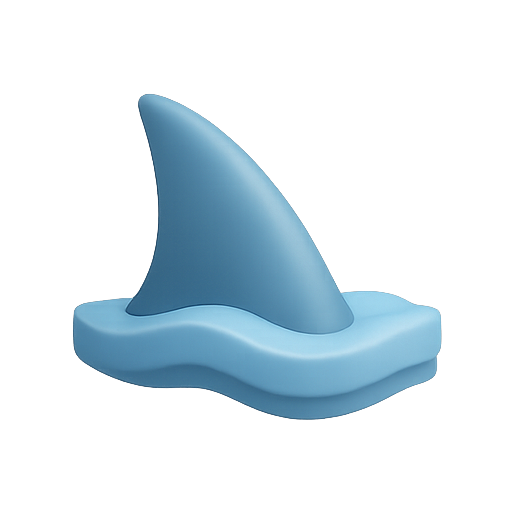 Shark, 3d, blue icon