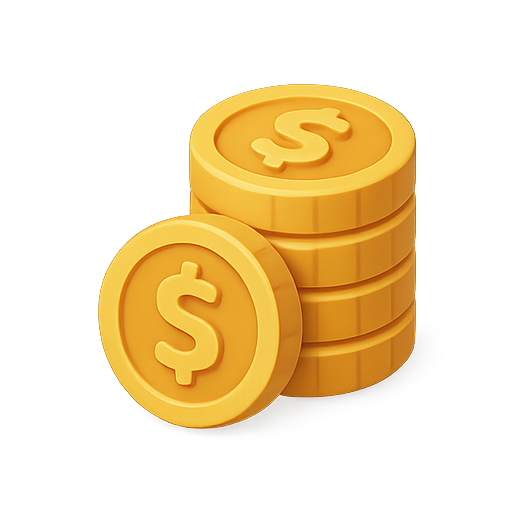 Coins, currency, finance icon