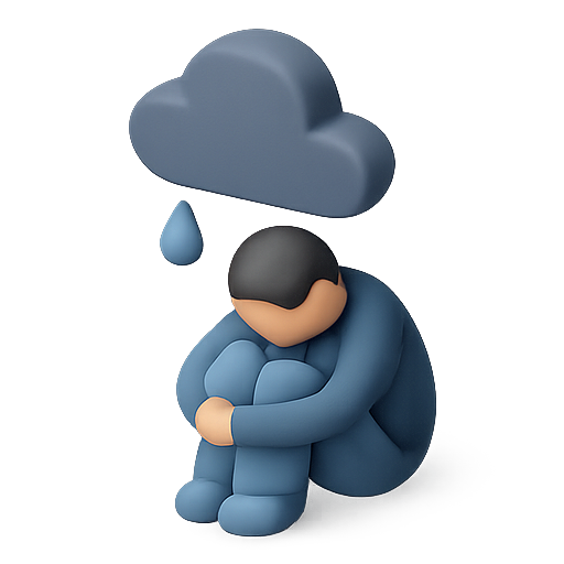 Sadness, depression, weather icon