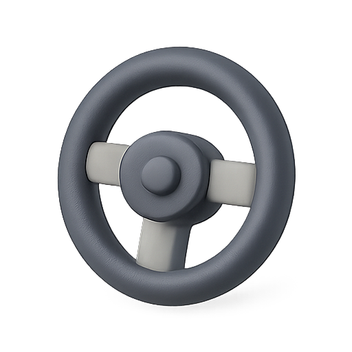 Steering wheel, 3d model, vehicle control icon