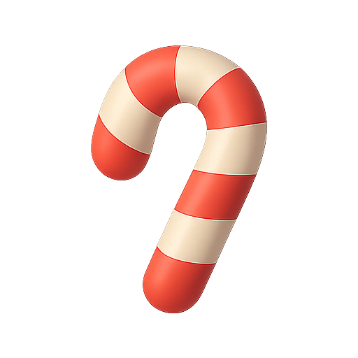 Candy, cane, red icon