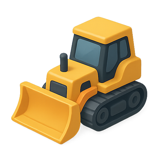 Bulldozer, construction, vehicle icon