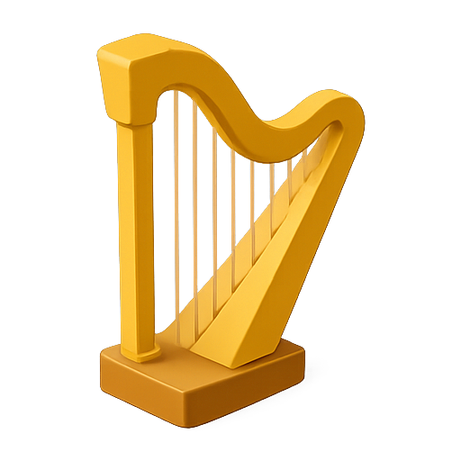 Harp, string instrument, music icon