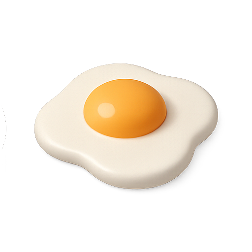 Fried egg, 3d model, food icon