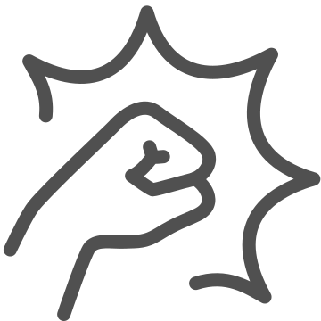 Aggression, arm, assault icon