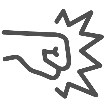Agression, anger, arm icon