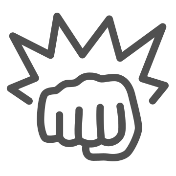Arm, assault, attack icon