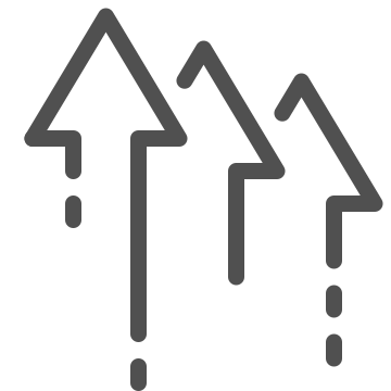 Arrows, chart, growth icon