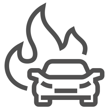 Arson, car, crime icon