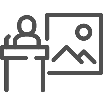 Art, curator, display icon