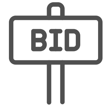 Auction, bid, gavel icon