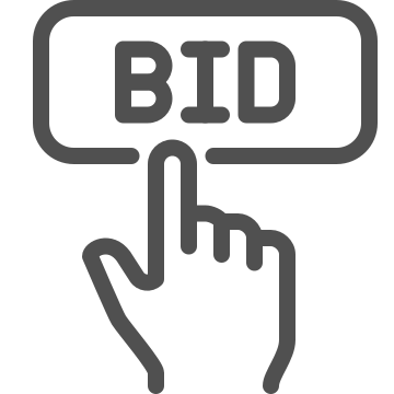 Auction, bid, gavel icon
